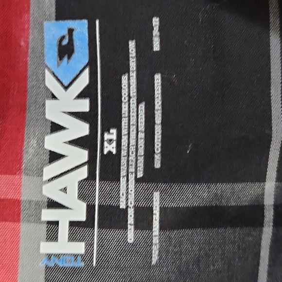 Tony Hawk Red, Black & Gray Plaid Long Sleeve Button Down Shirt Boys Sz. XL - Picture 7 of 11
